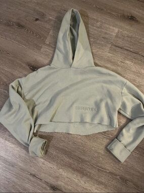 Urban Heritage Sage Green Cropped Hoodie